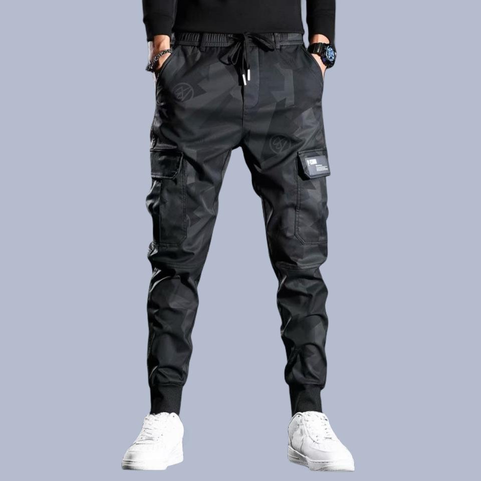 Весенние и осенние мужские комбинезоны повседневные брюки мужские узкие корейские брюки с эластичной резинкой на талии и завязками