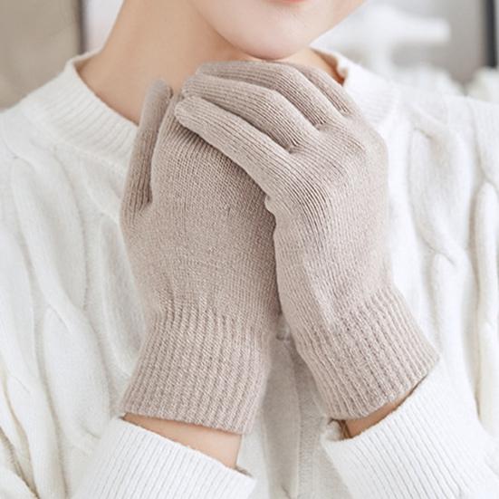 Зимние вязаные перчатки женские утолщенные теплые перчатки дышащие велосипедные перчатки с ветрозащитными эластичными манжетами для бега по делам вождения