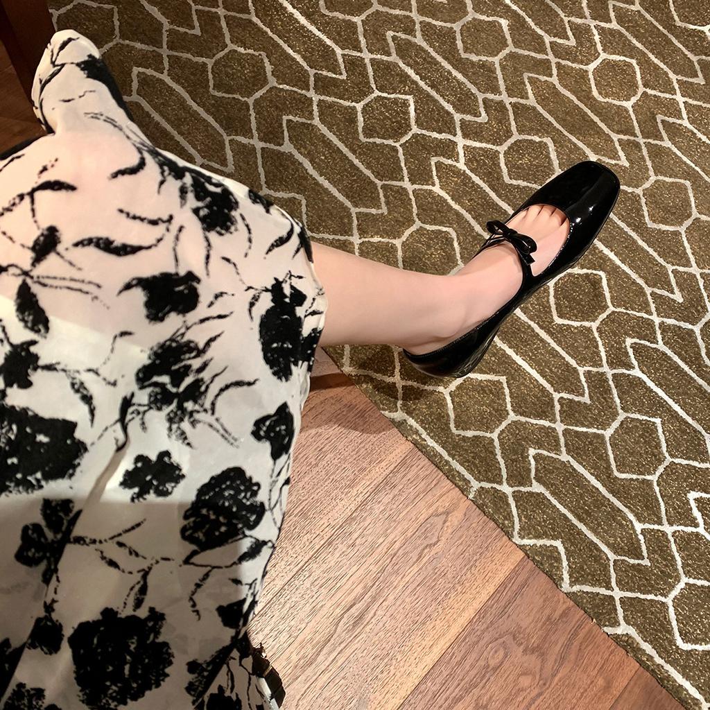 Туфли Мэри Джейн с круглым носком, женские туфли, балетки из искусственной кожи и шелка с бантом, весенне-осенняя женская обувь, большие размеры 33-43