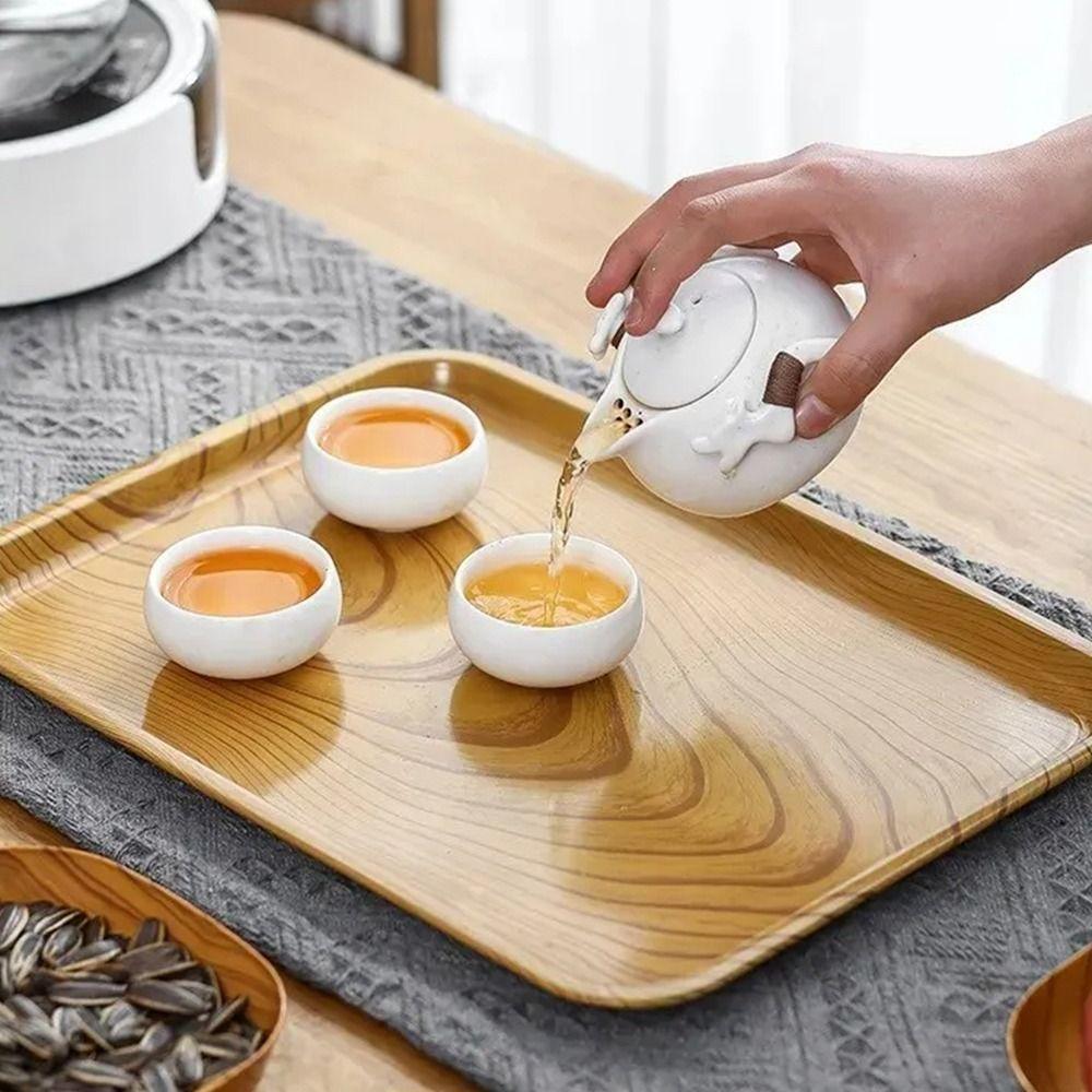 7 шт./набор тарелок для закусок с имитацией текстуры дерева, квадратный поднос 14 см, новое простое блюдо для чайной церемонии