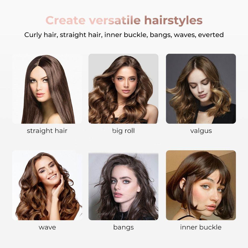 3 IN 1 Heated Curling Iron Brush Volumizing Brush Styling Tools Hot Curling Comb Home