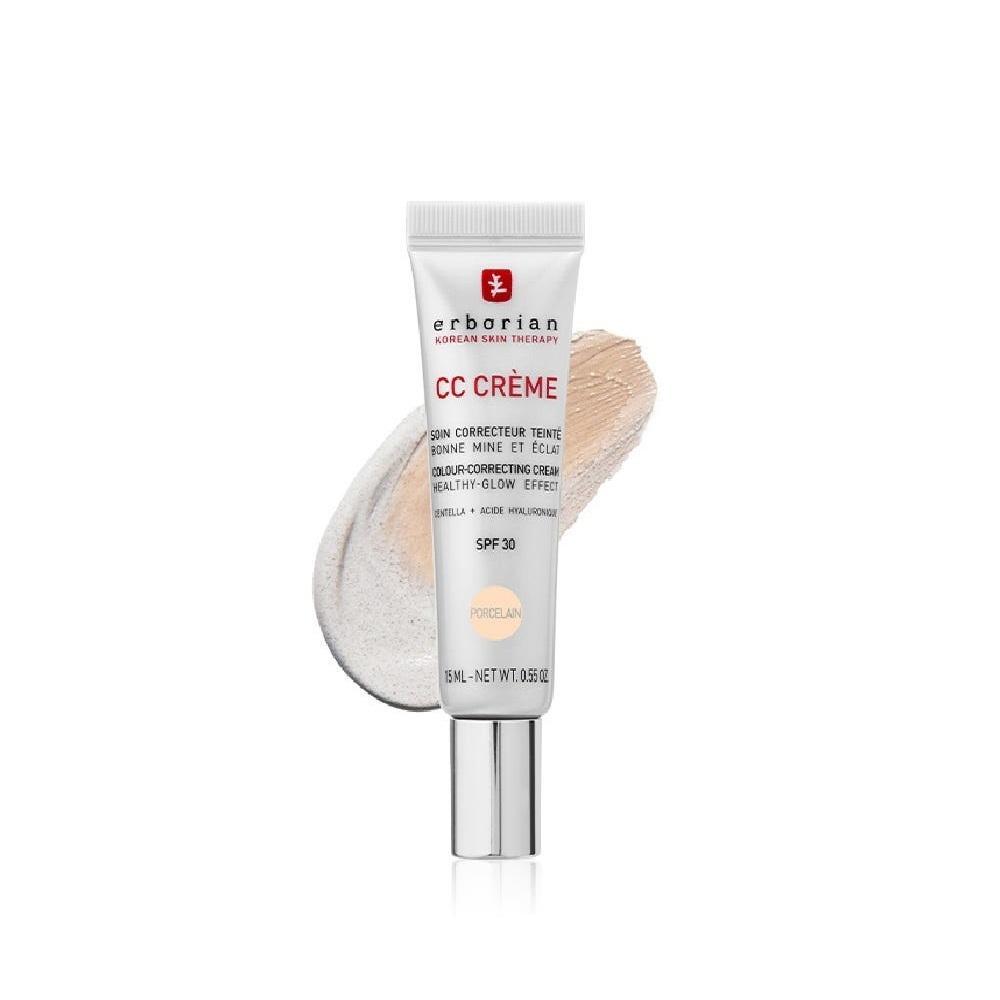Erborian CC-крем Фарфоровый SPF30 Корректирующий тон кожи и натуральное покрытие Мини-набор 15 мл x 2