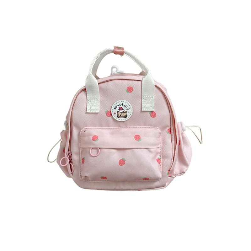 Милый рюкзак из клубники, холщовый, женский, новый, маленький, летний, рюкзак через плечо, допамин, симпатичная сумочка