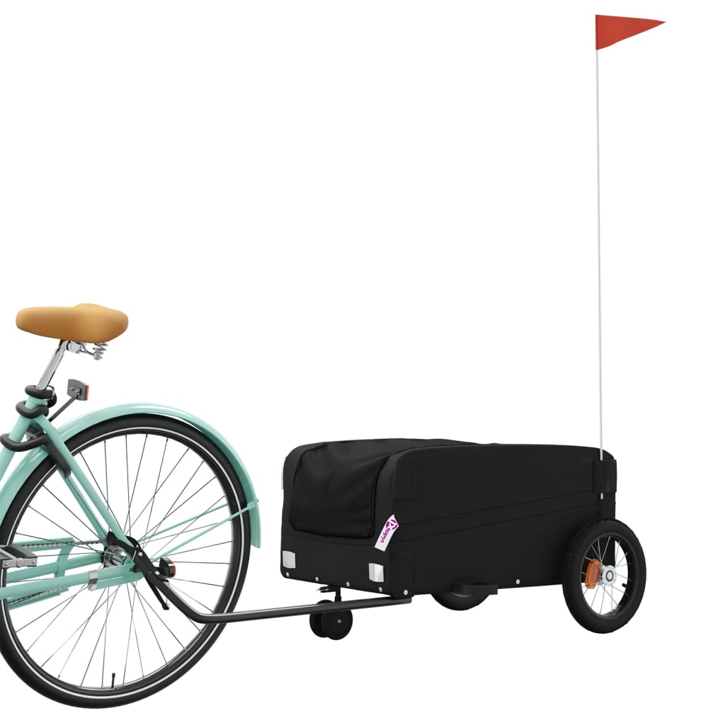 Bicycle Trailer Black 30 kg Capacity Iron
