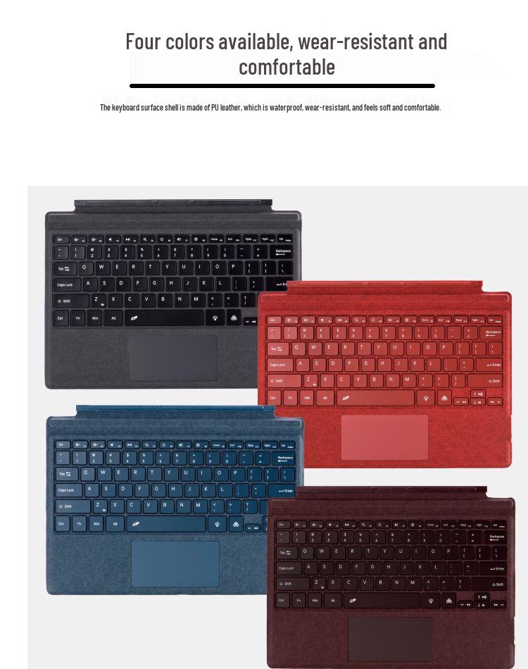 Microsoft Surface Pro Серия Тонкая Легкая Bluetooth Магнитная Клавиатура с Цветной Подсветкой