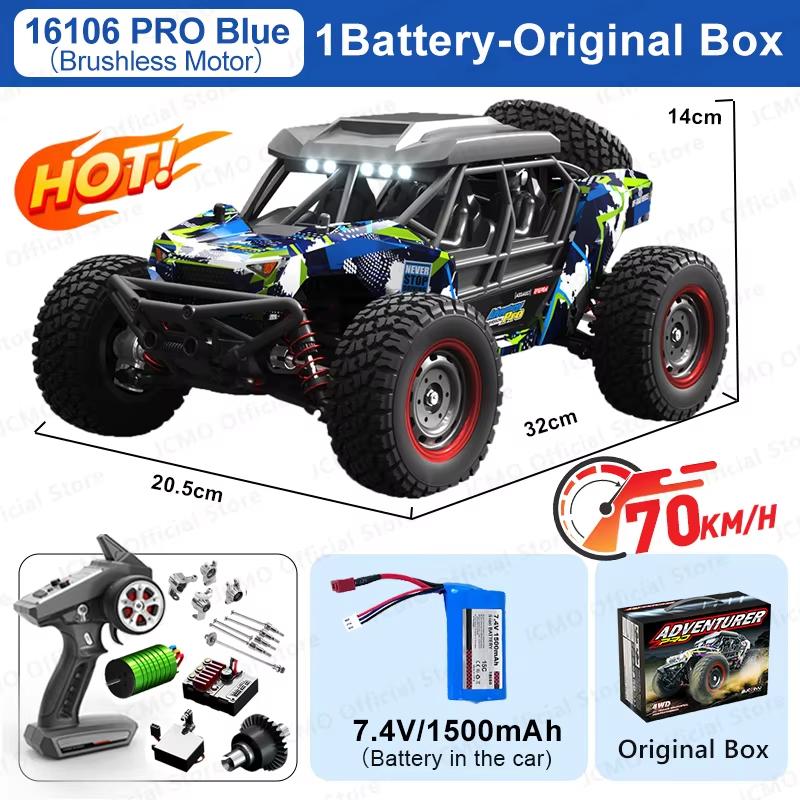 New 4WD RC Car 4x4 Off-road Drift Racing Car 50/70KM/h Super Brushless High Speed Radio Waterproof Truck Remote Control Toy for Kids Boys Racing