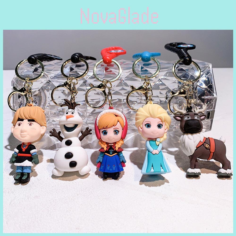 Delightful Elsa Princess Keychain Soft Silicone Cartoon Car Key Decoration