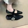 Silk Luxury Designer Brand Women Shoes Crystal Buckle Low Heel Dress Shoe Female Comfy 2025 New Shoes Footwear Women
