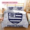Custom Name Flamengo Pattern Bedding Quilt Set  Home Decoration  Gift (1 * duvet cover + 2 * pillowcase  without core)