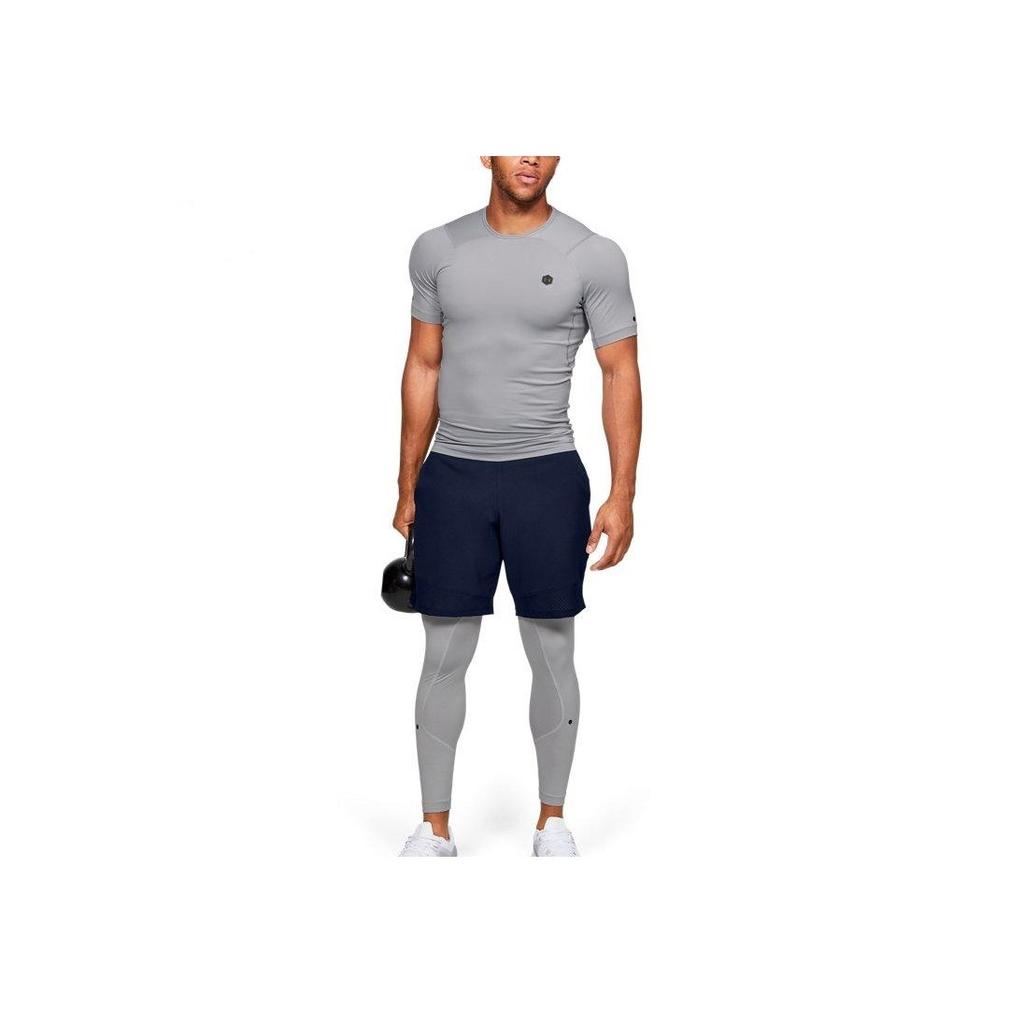Under Armour HeatGear Compression Solid Crew Neck T-Shirt Men Tops Mod-Gray 1353449-011