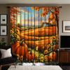 2 Pieces HD Field Sunflower Garden Maple Harvest Fruit Decorative Curtain Yellow Tie Digital Printed Curtain Home Decoration Sty