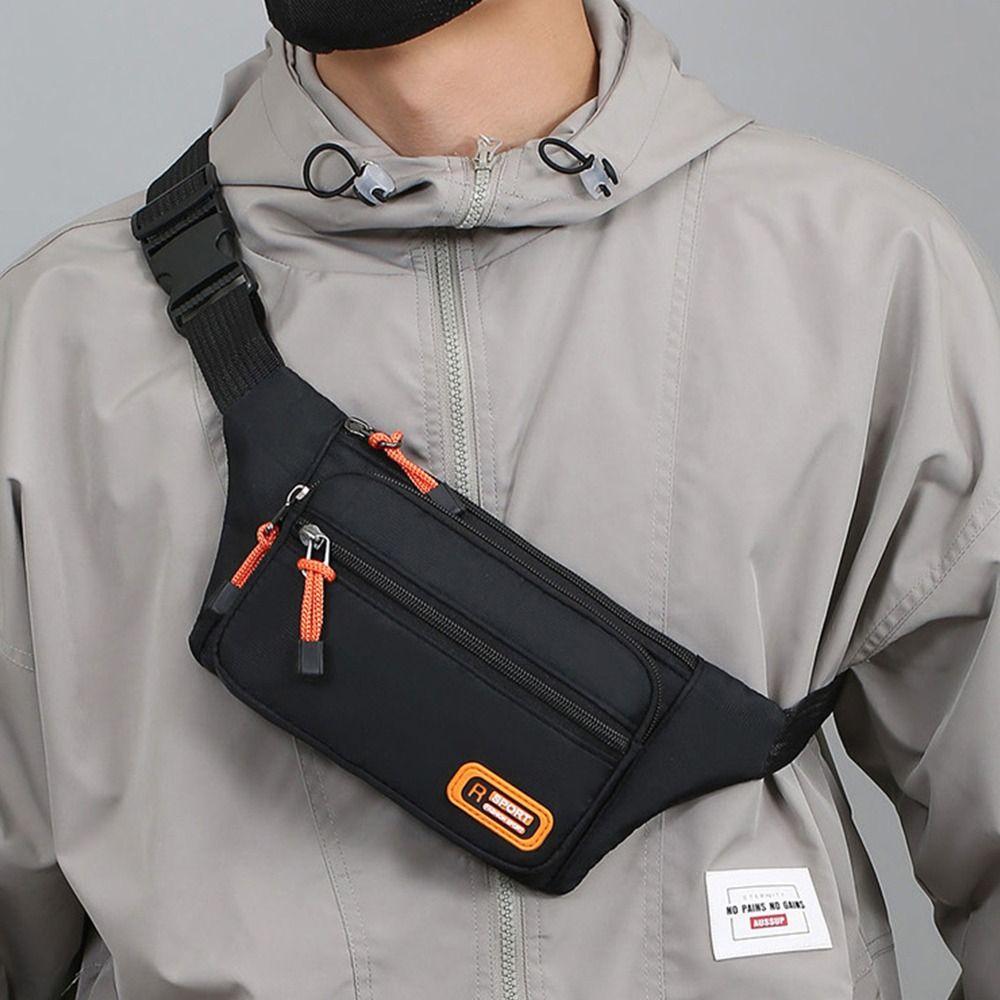 Нейлоновая мужская поясная сумка многофункциональная большой вместимости водонепроницаемая деловая кошелек кассира для улицы путешествий противоугонная нагрудная сумка