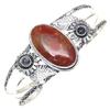 Birds Eye Jasper Gemstone Ethnic Silver Jewelry Cuff Bracelets 7''Adjustable