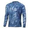 HUK новый рыболовный костюм мужская летняя футболка с длинным рукавом и круглым вырезом солнцезащитный костюм быстросохнущий дышащий рыболовный костюм