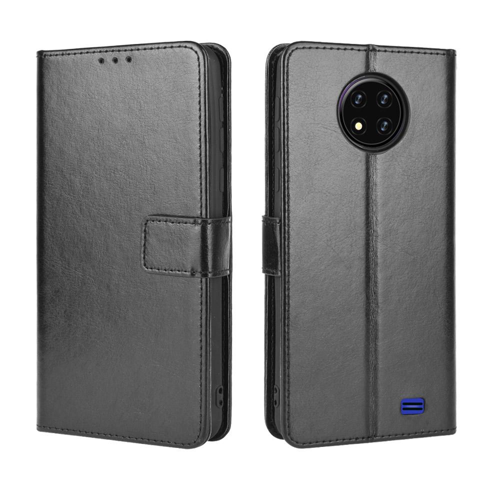 Чехол-бумажник для Oukitel C19 с подставкой и слотами для карт – Ударопрочный, пылезащитный, Бизнес-версия, прочный откидной кожаный чехол