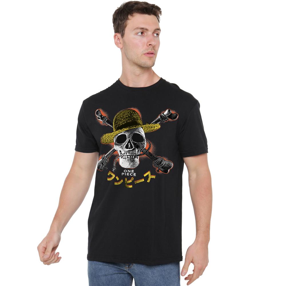 One Piece Мужская футболка с изображением соломенной шляпы и Веселого Роджера