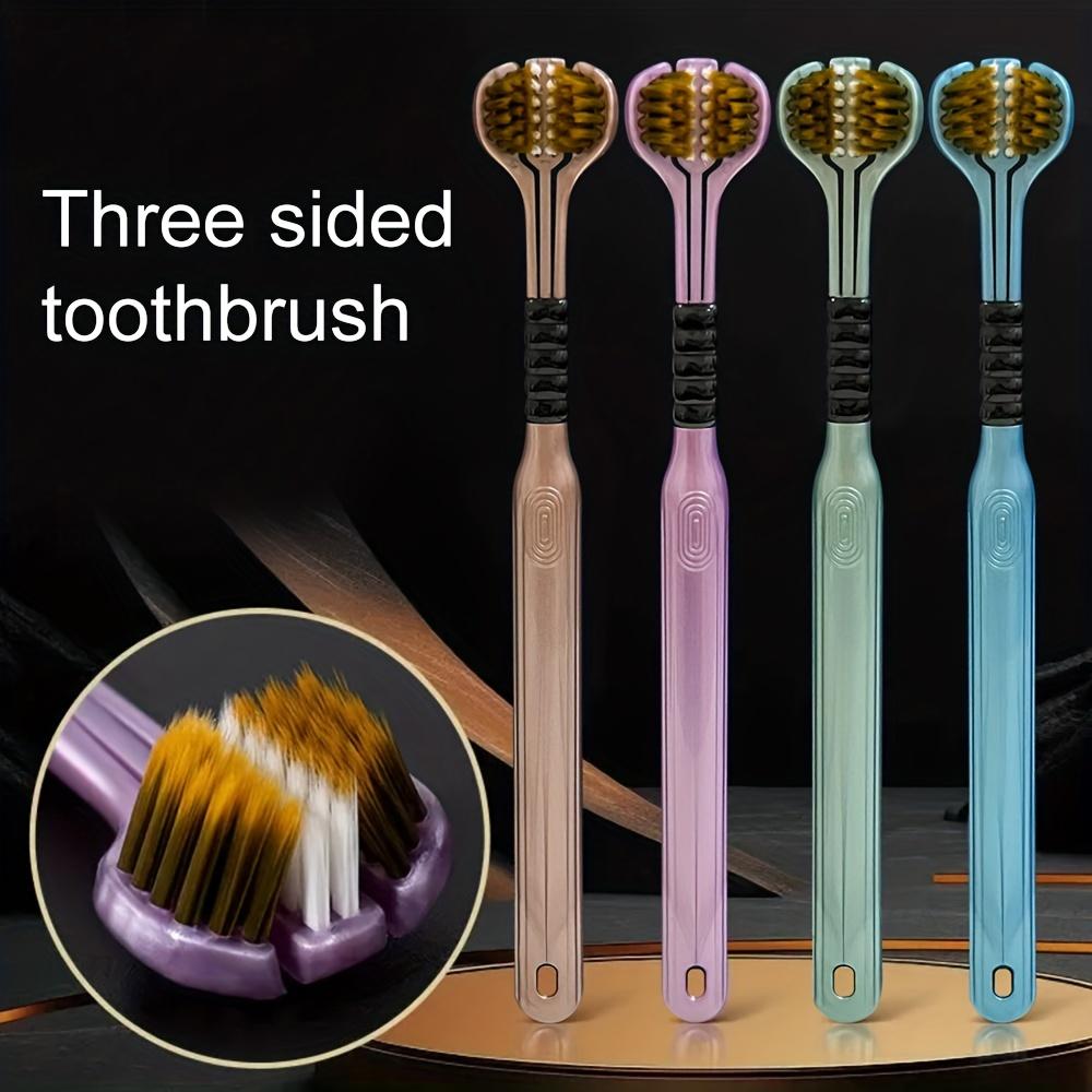 Набор из 2 зубных щеток с ультрамягкой щетиной для взрослых - трехсторонние для глубокой чистки и здоровья десен, ручные зубные щетки в подарочной коробке