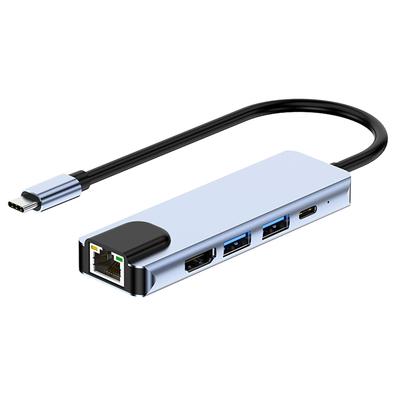 USB C Hub 5in1 Hub Bus Power 4K HDMI LAN PD Зарядная док-станция Совместимость с MacBook Air Ноутбук ПК iPad Air Pro Multi Display Type-C USB-C