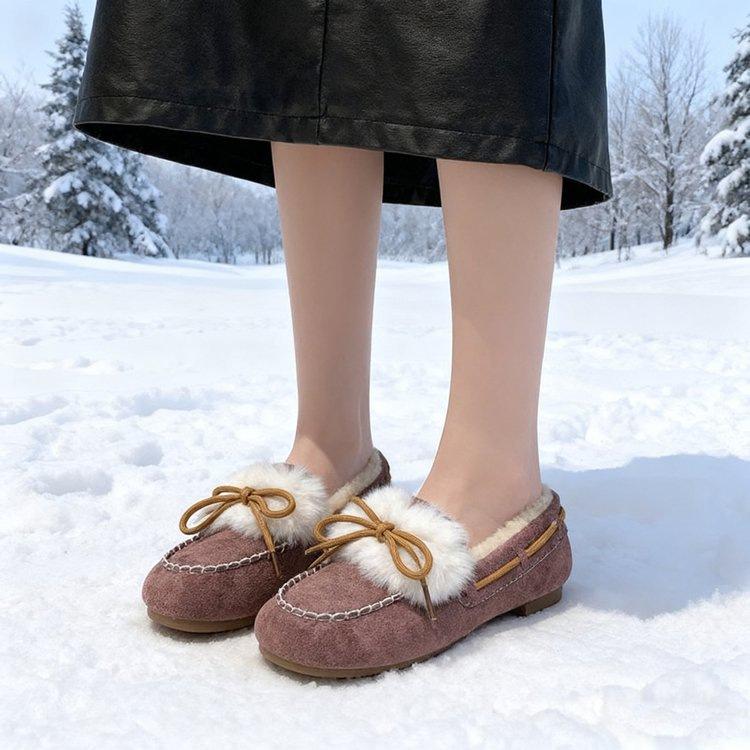 Зима 2025 новые туфли Doudou в британском стиле на мягкой подошве, удобные, популярные у интернет-знаменитостей, женские бархатные универсальные хлопковые туфли