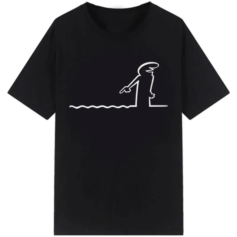 Cotton Fashion T Shirts La Linea The Line Osvaldo Cavandoli TV UnisexStyle Streetwear Tee T Shirt Casual Plus Size Camisetas