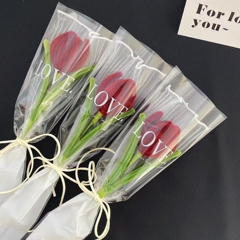 Handmade Sweet Flower Bouquet Graduation Gifts Artificial Tulip Flower Tulip Twisting Rod Birthday