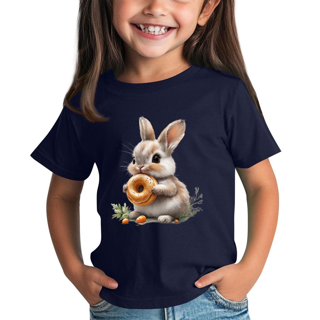 Детская футболка с коротким рукавом и принтом животных, повседневный топ