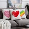 Decoration Home Office Sofa Pillowcase White Cushion Cover Lover Room Pillow Colorful Heart Printed