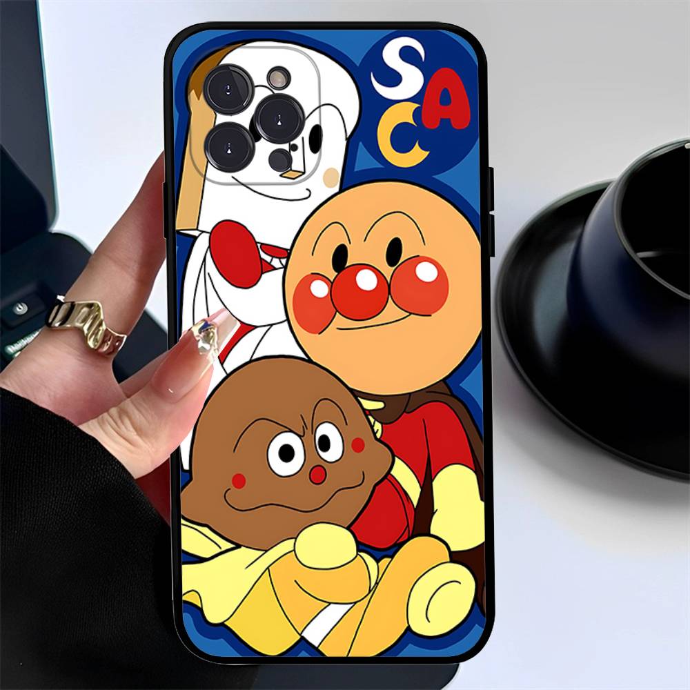 C-Дети A-Анпанман Чехол для телефона Для iPhone 17 16 15 14 13 12 11 Pro Max Plus Черный Чехол