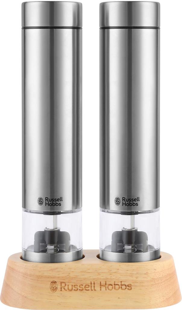 RUSSELL HOBBS Mini Electric Salt and Pepper Mill, 7935JP, Adjustable Coarseness, for Rock Salt, Pepper, and Spices