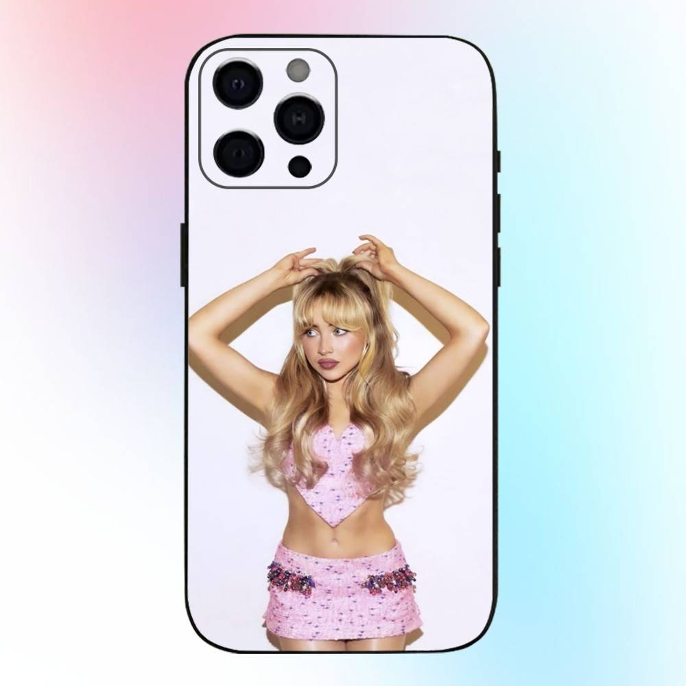 Чехол для телефона Sabrina Carpenter для iPhone17,16,15,14,13,12,11 Plus,Pro Max Мягкий Черный Чехол