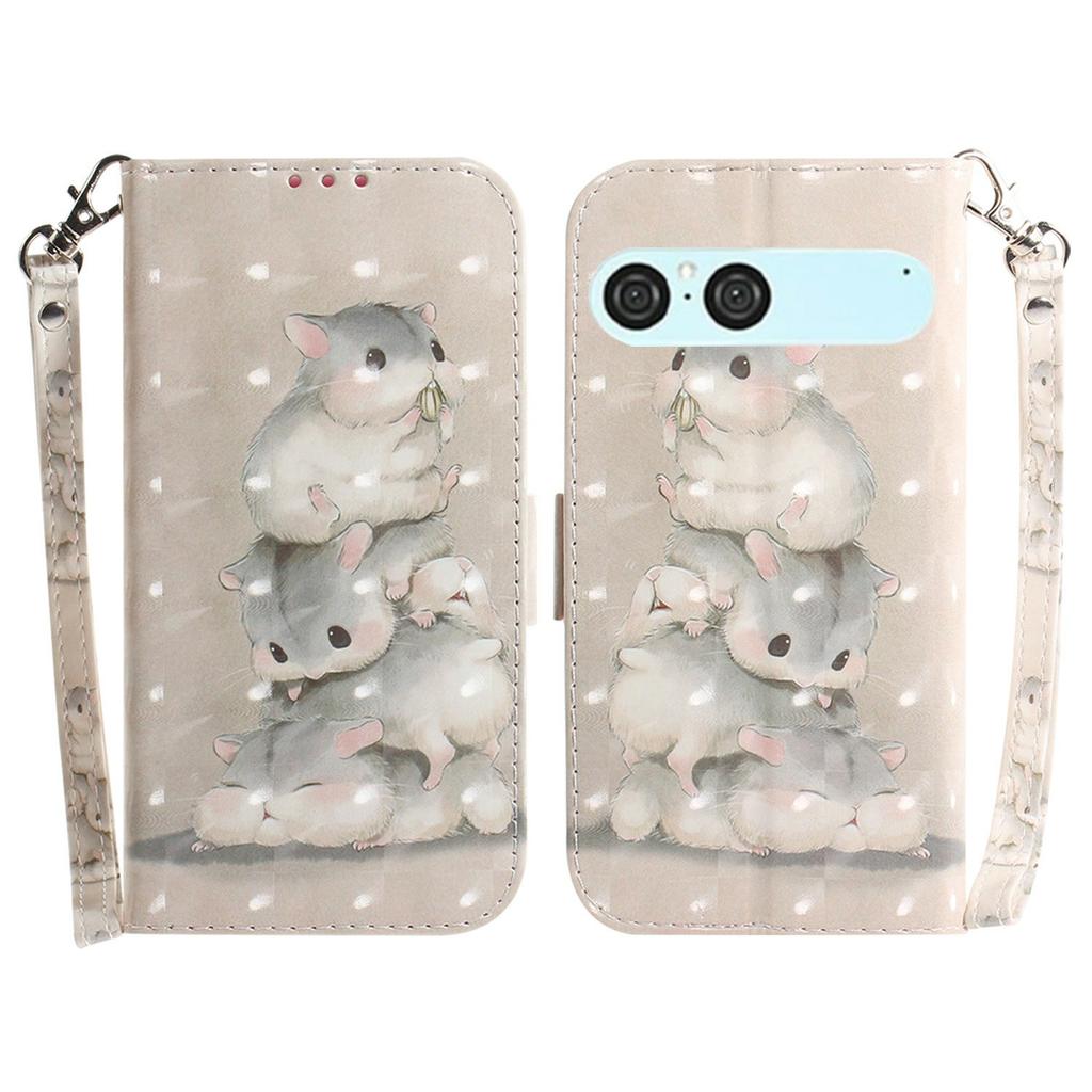 For Sony Xperia 10 VII Case Pattern Printing Leather Wallet Phone Cover with Wrist Strap