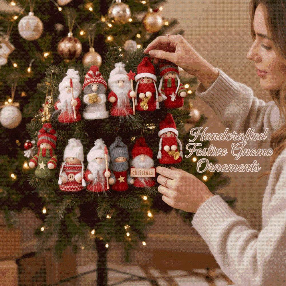 Knitted Plush Santa Doll Handcrafted Quality Xmas Tree Decor Family Gathering