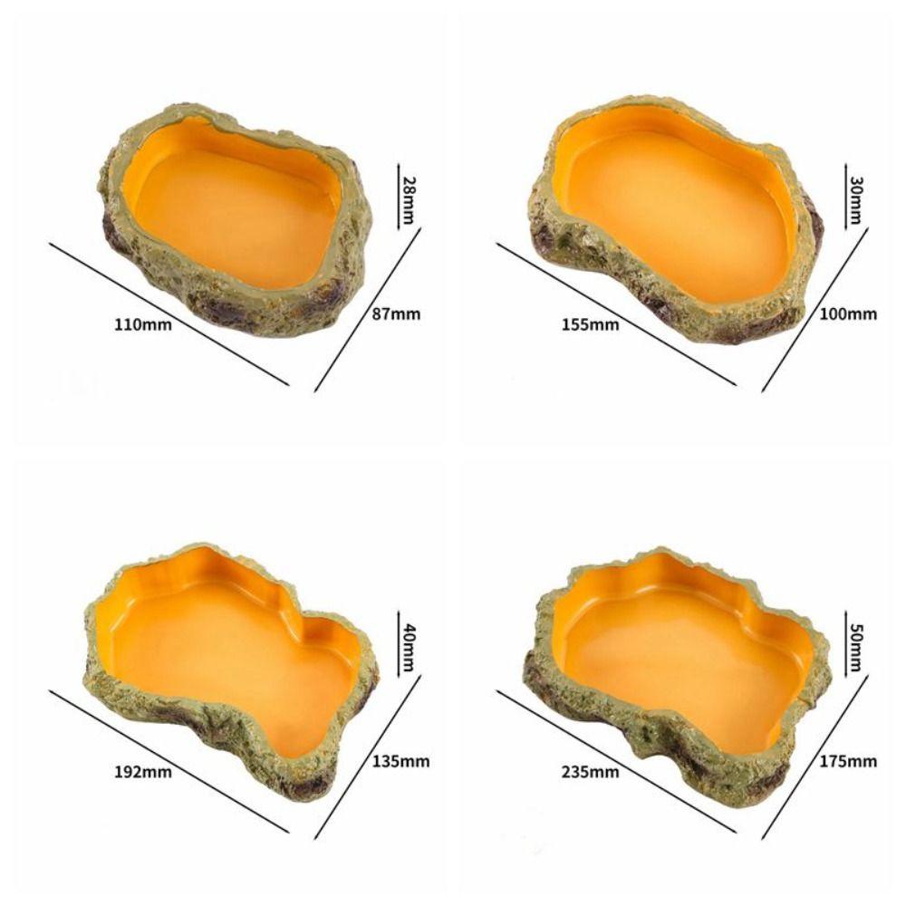 Resin Reptile Feeder Climbable Amphibian Feeding Bowl Tortoise Water Dish Tortoise