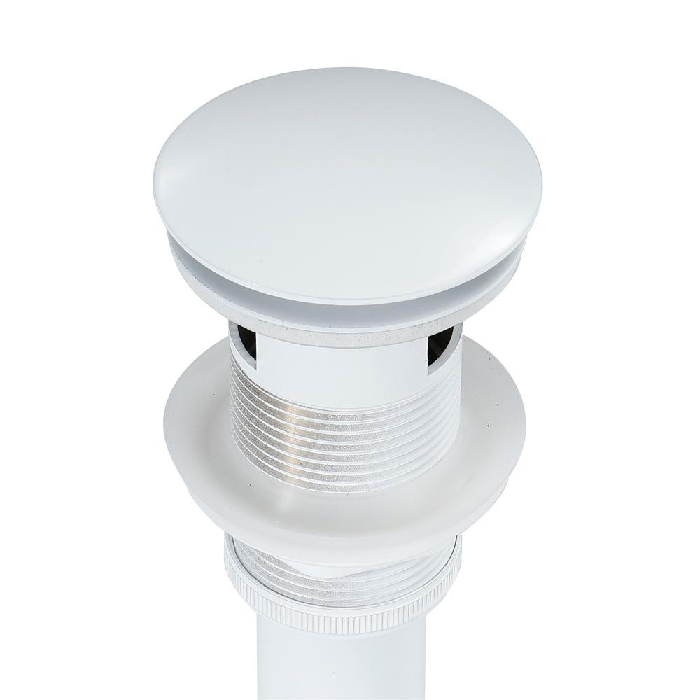 White Pop up Drain Bathroom Brass Wash Basin Sink Water Drain with Overflow Hole
