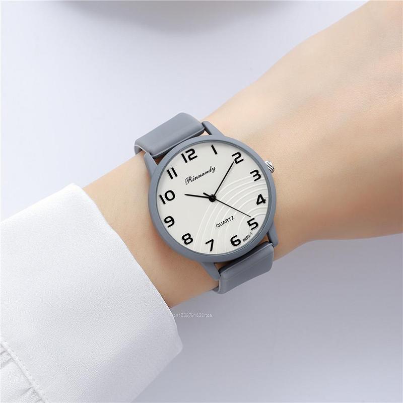 Fashion Lady Watches Leisure Grey Digital Simple Women Quartz Watch Sports Silicone Strap Ladies Clock Wristwatches