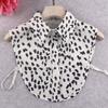Fashion Leopard Shirt Fake Collar Removable Laple Button Down Half Shirt Detachable Collar False Collar for Woman Suits