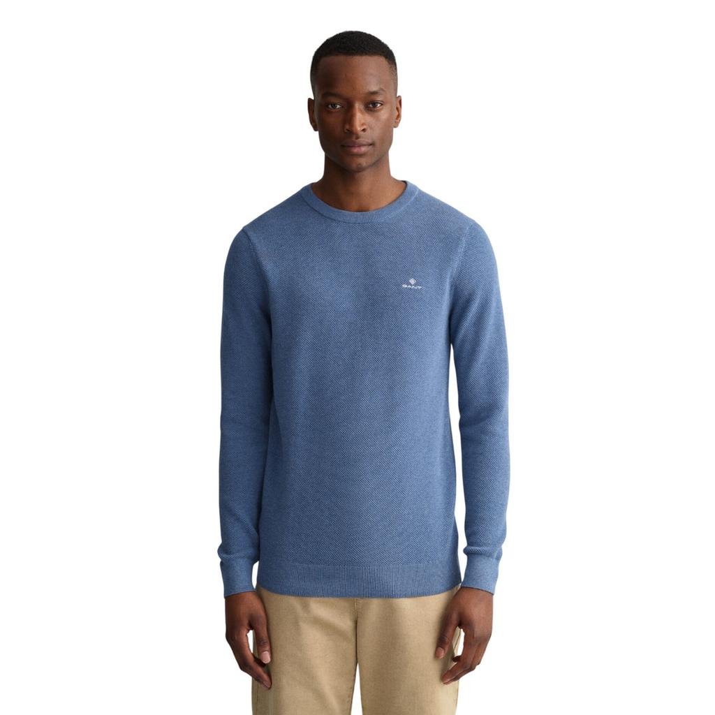 Gant Mens Cotton Pique Crew Neck Sweatshirt