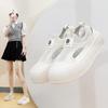 Summer New Korean Ins Breathable White Shoes Hollowed Leisure Board Shoes Thick Bottom All-Match Muffin Women's Shoes