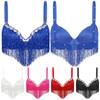 Womens Adult Belly Dancewear Clubwear Push-Up Bra Latin Sequin Tassel Rhinestone Bra Tops Hot Party Club Performance Costume