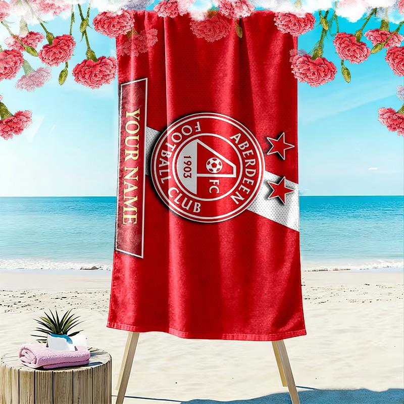Aberdeen Football Club Print Beach Towel, Large Soft Quick Dry Towel for Beach Camping Swimming