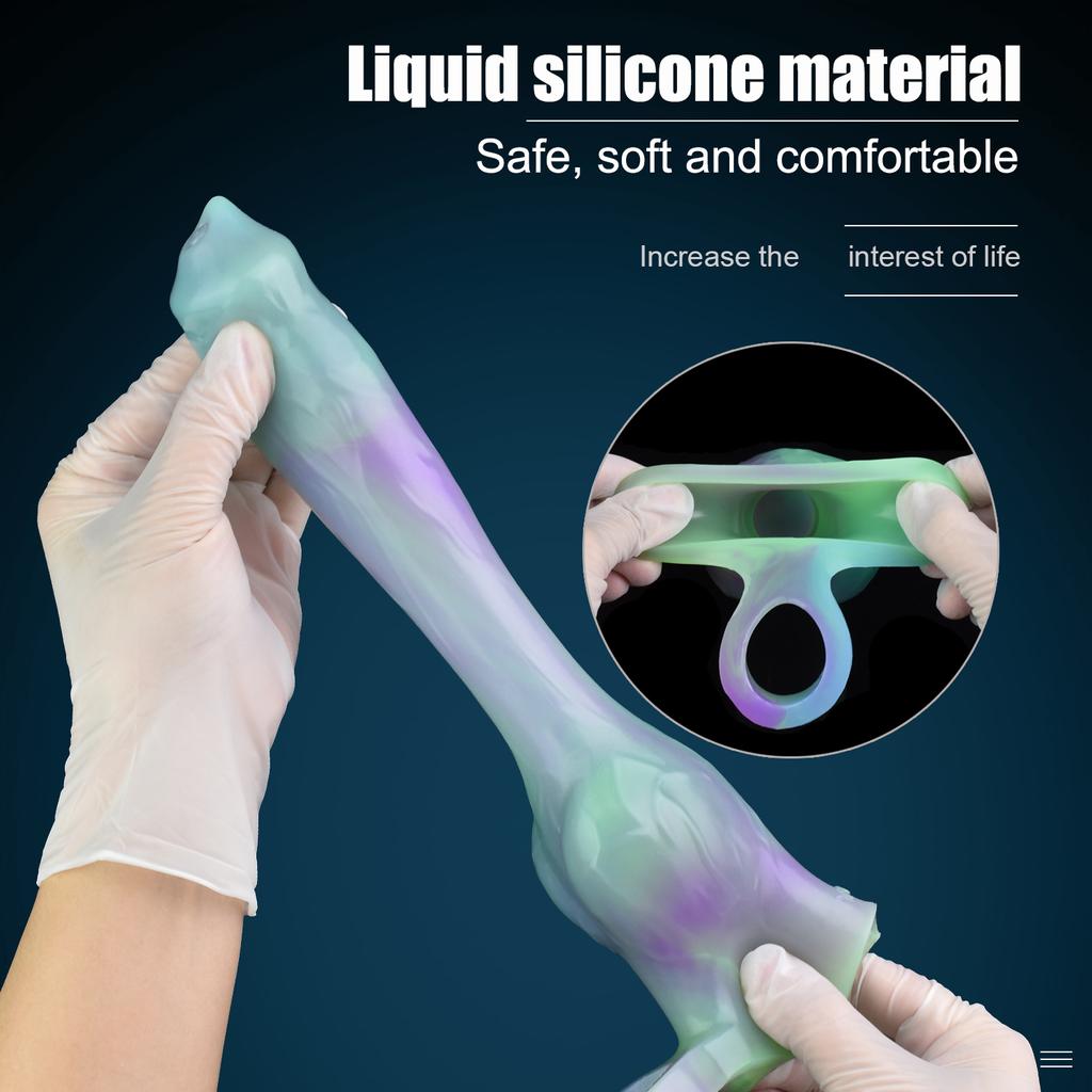 Рукав для увеличения пениса в собачьем стиле с деталями мошонки и вен, для мужчин, для повышения твердости и задержки эякуляции.