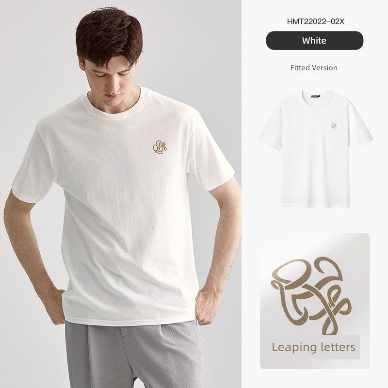 Paper Crane Men's Clothing 2024 Summer Cotton Short Sleeve T-Shirt Men Fashion Brands Fashion Letters Printed Bottoming Shirt 22022