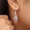 Танзанит Драгоценный Камень 925 Стерлинговое Серебро Ручной Работы Серьга 1.7" Подарок на День Рождения для Матери/Жены CE-22-10