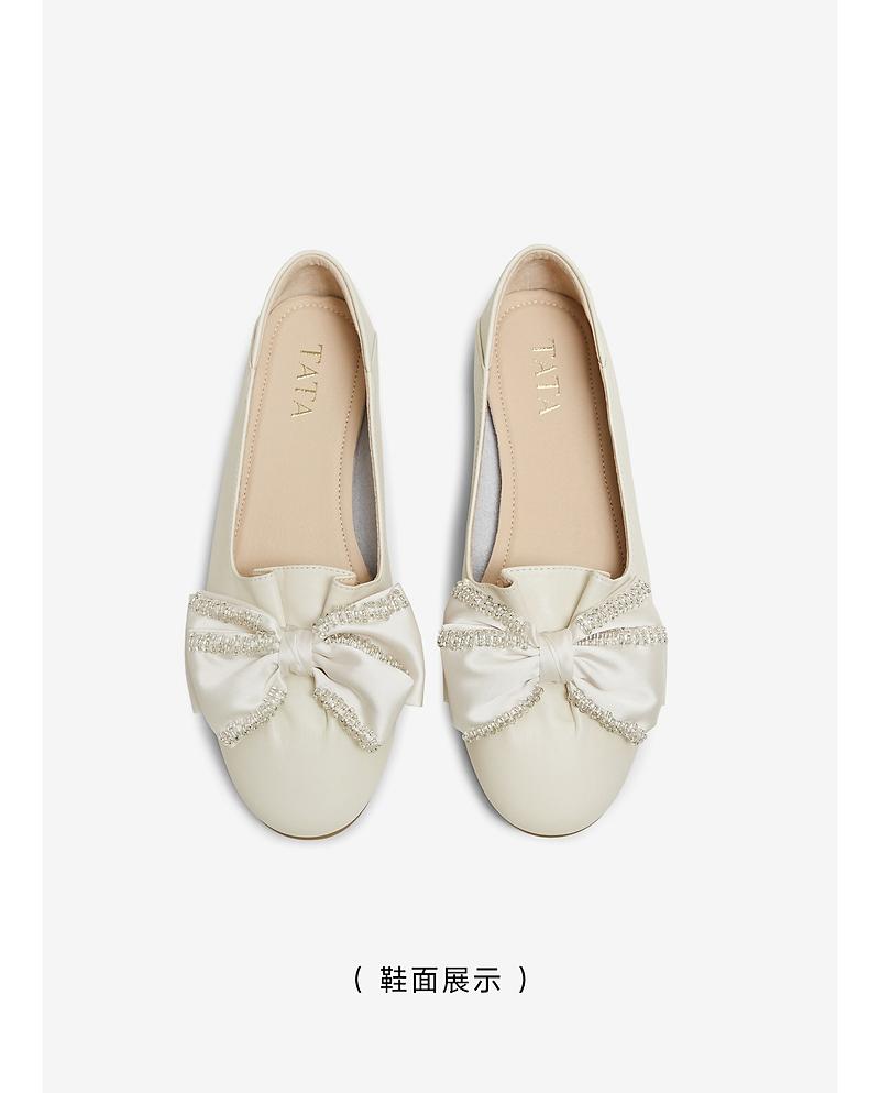 TATA/He She 2026 Spring Shopping Mall Same Style Fashionable Versatile Simple Women's Low Flat Follow up Shoes New Style