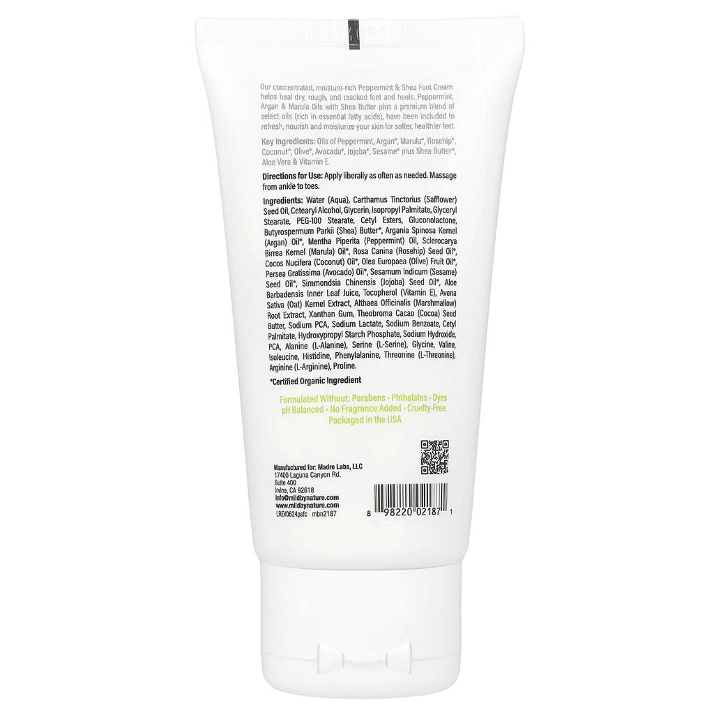 Peppermint & Shea Foot Cream (with Argan & Marula Oil), 71G (2.5Oz)