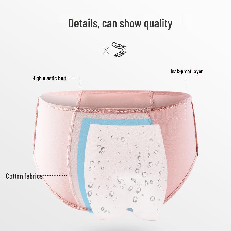 LANGSHA Женское менструальное белье из чистого хлопка, 4 штуки
