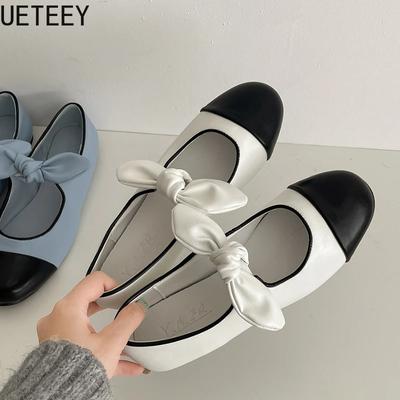 Модные женские туфли Мэри Джейн с бантом-бабочкой, модные неглубокие туфли-слипоны, женские повседневные балетки на мягкой подошве для улицы