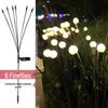 Solar Wind-Powered Firefly LED Garden Stake Lights - Waterproof Outdoor Decor