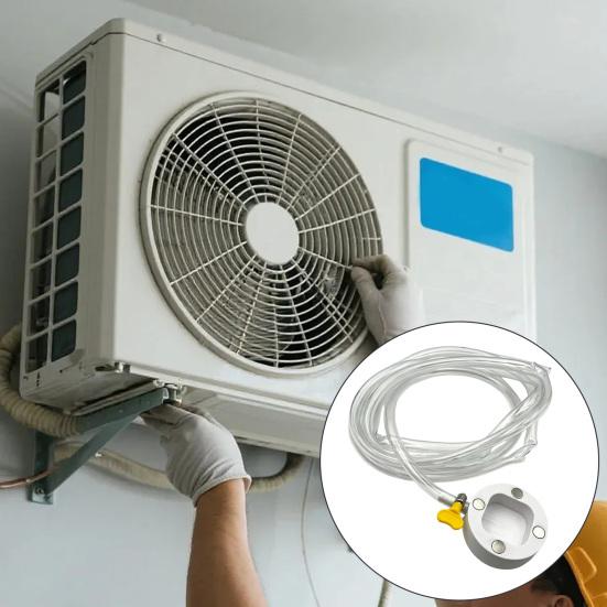 Magnetic Window AC Drain Kit 4/6/12FT Clear PVC Drain Hose with Stainless Steel Clamp No Drilling Flexible Weather-Resistant Condensate Drain Adapter