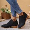 Женские сапоги, новые осенние сапоги с острым носком и толстым каблуком, женские сапоги больших размеров, удобная модная обувь для женщин, Botas De Mujer